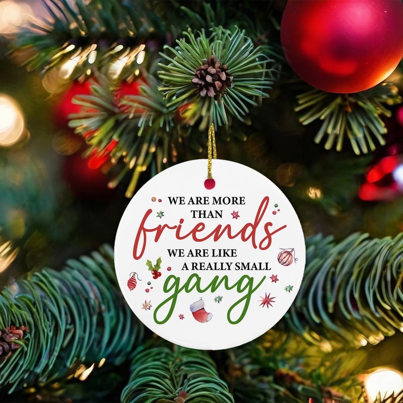 ZOSAN Funny Friendship Ceramic Ornament for Friends BFF Sisters Bestie, Friendship Gifts for Women Men, Friends Christmas Ornament - Image 5